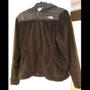 Black Fuzzy North Face Jacket